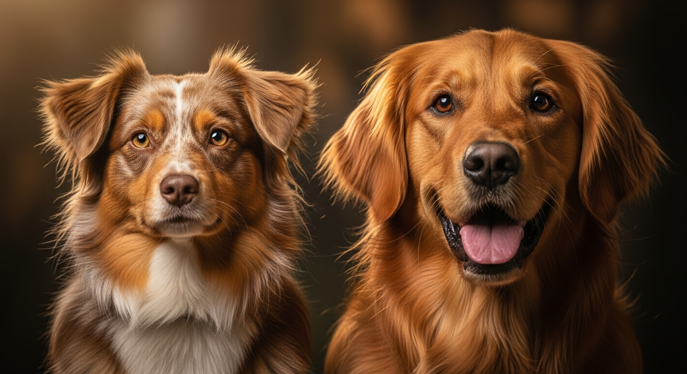 Comparaison Berger Américain Miniature vs Golden Retriever